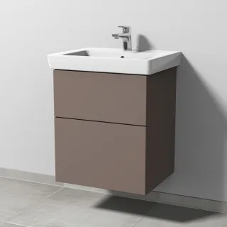 Sanipa 3way Waschtischunterbau zu Villeroy & Boch Subway 2.0 Waschtisch mit 2 Auszügen, Taupe-Matt SP6111T