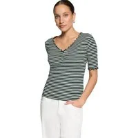 Zero Kurzarmshirt Damen mit Raffung (1-tlg) Raffung