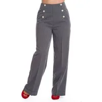 Banned Marlene-Hose Retro Adventures Ahead Grau Vintage Trousers 40er Jahre Stil