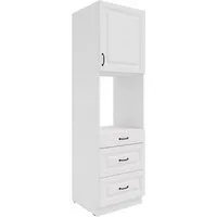 Küchen-Preisbombe Hochschrank 60 cm Küche Stilo Weiss Küchenzeile Küchenblock Landhaus Backofen