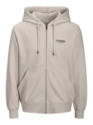 JACK&JONES - JJESOHO SWEAT ZIP HOOD NOOS Moonbeam - Gr. - M