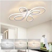 Nettlife LED Deckenleuchte Modern Schwarz Dimmbar Wohnzimmer 65W 40/66/80/100CM deckenlampe, Dimmbar mit Fernbedienung, LED fest integriert, kaltweißem, warmweißem, Schlafzimmer, Wohnzimmer, Büro, Arbeitszimmer, Küche