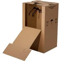 BB-Verpackungen Umzugskarton Kleiderbox Mini, 2-wellig, 40kg Traglast, 600 mm x 510 mm x 1000 mm