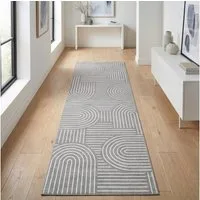 GarveeMore Teppich Rhythmus und Prosodie, rechteckig, Höhe: 7 mm, Geometrisches, modulares Design – strukturiert, aber nicht monoton