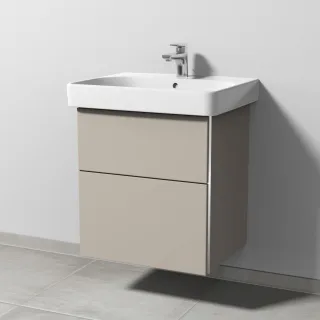 Sanipa 3way Waschtischunterbau zu Geberit Smyle Square Waschtisch mit 2 Auszügen, Kaschmir-Matt BP6701U