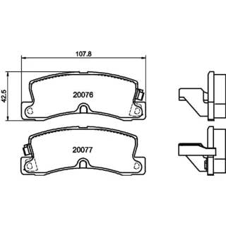 Hella Bremsbel?ge hinten Toyota Corolla E11