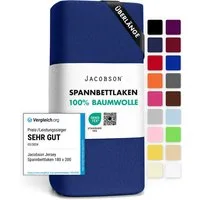 Jacobson Spannbettlaken BOXSPRING & ÜBERLÄNGE aus 100% Baumwolle, für hohe & lange Matratzen, Jersey Bettlaken 160 g/m²