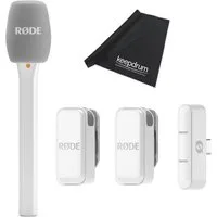 RØDE Rode Mikrofon-Funksystem Wireless Micro USB-C Interview Set Weiss Digitales Aufnahmegerät (Vorteils-Set mit Handadapter)