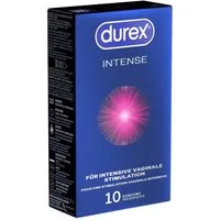 durex Kondome Intense Packung mit, 10 St., stimulierende Markenkondome für einen gemeinsamen Höhepunkt