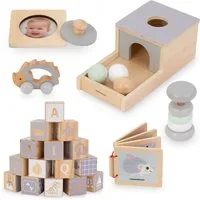 Mamabrum Lernspielzeug Holzspielzeug-Set - Montessori Lernspielzeug für Kleinkinder