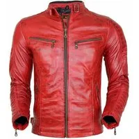 MDM Bikerjacke Herren Lamm Nappa Lederjacke Leichte Sommer Biker Lederjacke