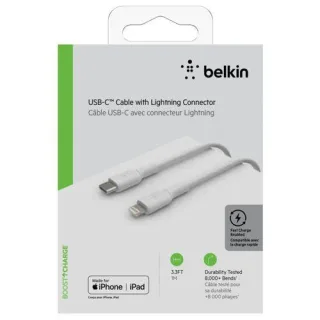 Belkin Lightning/USB-C Kabel 1m PVC, mfi zertifiziert, weiß