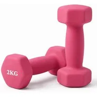 relaxdays Gymnastikhantel Hanteln 2er Set Gusseisen, 2kg