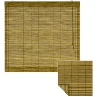 Victoria M. Raffrollo Bambus-Raffrollo, 40 x 130 cm, braun, mit Hakenaufhängung, ohne Bohren, freihängend, zum Schrauben, Bambus