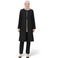 fashionshowcase Anzug Damen Zweiteiler - Gerippte Longtunika mit Hose - Modest Fashion