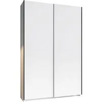 Schlafkontor Schwebetürenschrank Heimo/Fast Schrank Kleiderschrank Garderobe geringe Tiefe, ausziehbarer Kleiderstange, Garderobenschrank, 6 Böden