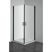welltime Eckdusche Florenz 2.2 Black, BxT: 90x90 cm, Sicherheitsglas, Hebe-Senk-Mechanismus, barrierefrei einbaubar, mit Drehtüren