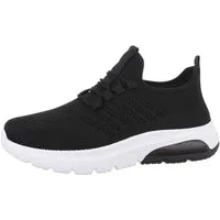 Coolwalk Herren Low-Top Freizeit Sneaker Flach Sneakers in Schwarz