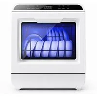 OYLCDI Tischgeschirrspüler Mini Geschirrspüler mit 7.5L tank und 6 Spülprogramme,720° Doppel-Sprühsystem, 72°C Heißwäsche VTX02-VTX03, Doppelte Trocknung, flexibel mit Wassertank oder Wasseranschluss