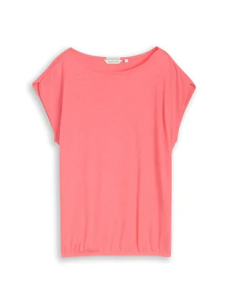 Tom Tailor - T-Shirt aus Baumwolle soft coral pink - Gr. - M