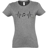 Youth Designz T-Shirt Heartbeat Musik Note Damen Shirt mit Music Frontprint