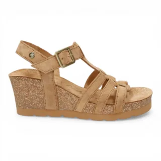 Panama Jack Damen Wedge-Heelbark Braune Wildledersandalen – Vero B1