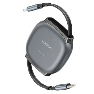 Toocki TX105 100W Type-C to Type-C Retractable Cable Fast Charging Data Transmission Copper Core Line 1M Long for iPhone