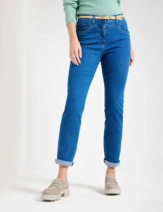 Raphaela by Brax Damen Five-Pocket-Hose Style LAURA NEW STONED, denim blau, Gr. 40