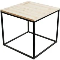 Spetebo Beistelltisch Beistelltisch Metall Gestell mit Holzplatte - 39 cm (Stück, 1-St., Beistelltisch), Quadratischer Couch Tisch oder Blumenhocker