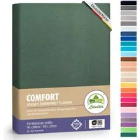 leevitex® Spannbettlaken verschiedene Größen, Stoffgewicht 170 g/m², 40 cm Steghöhe, Jersey, Gummizug: rundum, (1 Stück), verschiedene Farben, OEKO-TEX® STANDARD 100 zertifiziert