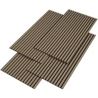 neu.holz 3D Wandpaneel, (Set, 4-tlg) »Vang« Akustik Wandpaneel im 4er Set Walnuss, hell