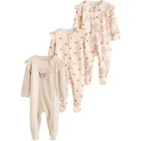 Next Schlafoverall 3er-Pack Babystrampler Zwei-Wege-Reißverschluss (3-tlg)