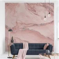 Bilderdepot24 Vliestapete Marmorn Marmor Rose Glitzer Steinoptik 3D-Effekt Industrial Modern, Glatt, Matt, (Vliestapete inkl. Kleister oder selbstklebend), Wohnzimmer Schlafzimmer Küche Flur Fototapete Motivtapete Wandtapete