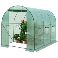 Woltu Tomatengewächshaus, BxTxH: 200 x 300 x 200,00 cm, Folientunnel für Aufzucht, mit Tür 6 Fenstern