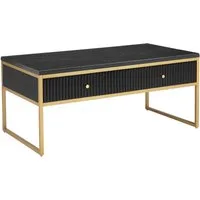 Leonique Couchtisch Fleuriss, Keramikplatte, goldenen Beinen, FSC-zertifiziertem Holz, Breite 110 cm