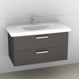 Artiqua 415 Waschtischunterschrank für Living Style 814437 Stahlgrau Metallic, 415-WU2L-L18-7141-88 415-WU2L-L18-7141-88