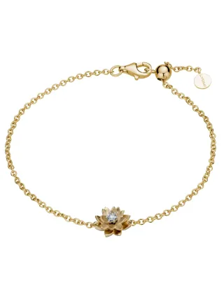 Lyomi Armband 585/- GG/WG Lotusblüte 1 synth. Diam. 0,05ct.