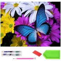 LA CUTE Malen nach Zahlen XXXL 5d Diamond Painting Schmetterling Malen nach Zahlen 120x60cm (Komplettset für 5D Diamond Painting inklusive Leinwand, Diamanten und Werkzeugen, Diamond Painting Set mit Zubehör für DIY-Kreativität und Entspannung), 120x