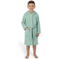 Gräfenstayn Kinderbademantel aus Fleece mit Kapuze & Knopf – Flauschiger Kinder-Bademantel, für Jungen & Mädchen, Größe 170-176