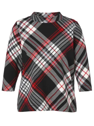 VIA APPIA DUE - Sweatshirt Stehkragen 3/4 Arm Druck schwarz multicolor - Gr. - 46