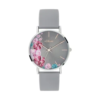 s.Oliver Damenuhr mit schönem Blumenprint SO-3707-PQ