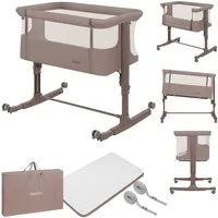 lionelo Baby-Reisebett AURORA, 3-in-1: Beistellbett, Babywiege, freistehendes Babybett