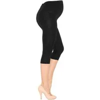 YESET Umstandshose Umstand Capri 3/4 Leggings Baumwolle mit Taschen schwarz XXL-42