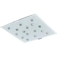 EGLO LED Deckenleuchte, LED-Leuchtmittel fest verbaut, Warmweiß, Deckenlampe Deckenleuchte Küchenlampe Glassteine klar Flurlampe LED