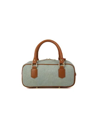 Giulia Monti Schultertasche Pastellgrün Goldenbraun