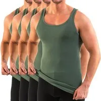 HERMKO Unterhemd Achselhemd (Pack, 4er) 100 % Bio Baumwolle Tank Top Basic Feinripp hergestellt in EU