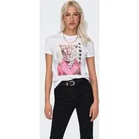 ONLY Kurzarmshirt ONLVIBE LIFE S/S GLASSES TOP BOX JRS Baumwolle, regular fit, Rundhals