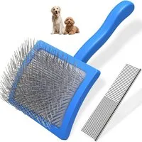 Ledander Fellbürste Hundebürste & Katzenbürste Set für Langhaar, (2-tlg), Unterwollbürste & Fellkamm, Entfernt Knoten & Lose Haare