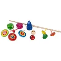 GICO Spielesammlung GICO Kreisel- und Jojo-Set aus Holz – 12-teilig für Kinder - KSet