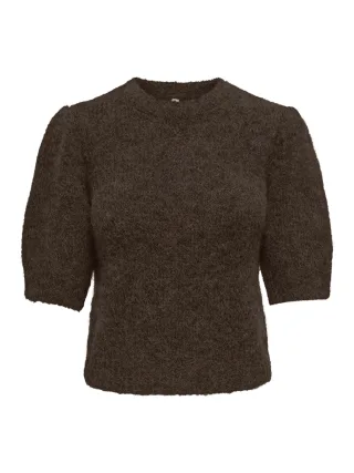 ONLY - ONLNELLIE SS O-NECK KNT Coffee Bean - Gr. - XS